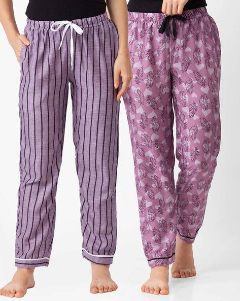 2-pack Pajama Shorts - Plum/striped - Ladies