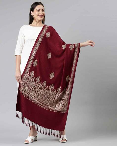 Floral Embroidered Kashmiri Shawl Price in India