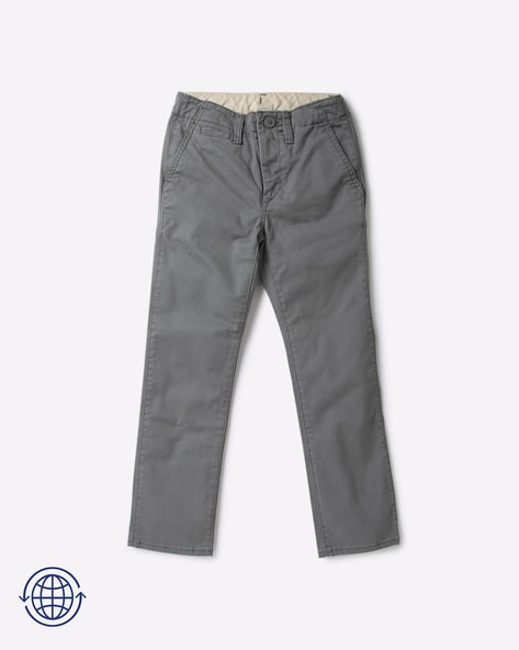 Straight Fit Flat Front Chinos