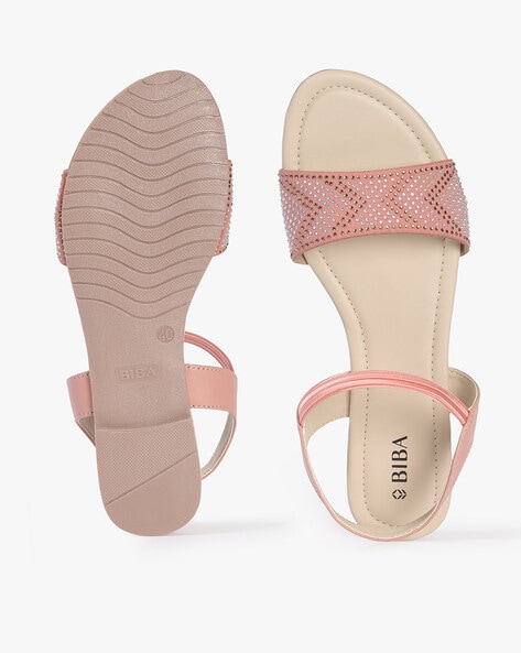 Wide Fit Pale Pink Suedette Strappy Low Heel Sandals | New Look