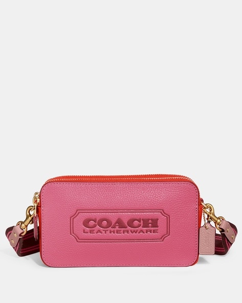 Buy Coach Kira Colourblock Crossbody Bag with Logo Badge | Pink & Red Color  Women | AJIO LUXE