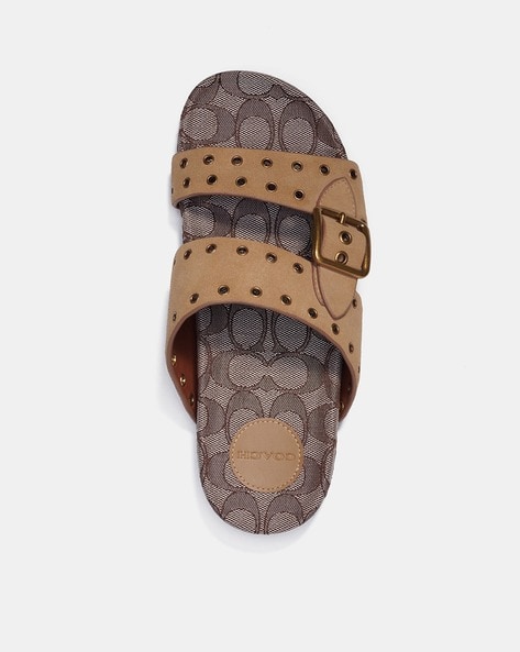 Buy Coach Ally Slip On Sandals Peanut Oak Color Women AJIO LUXE