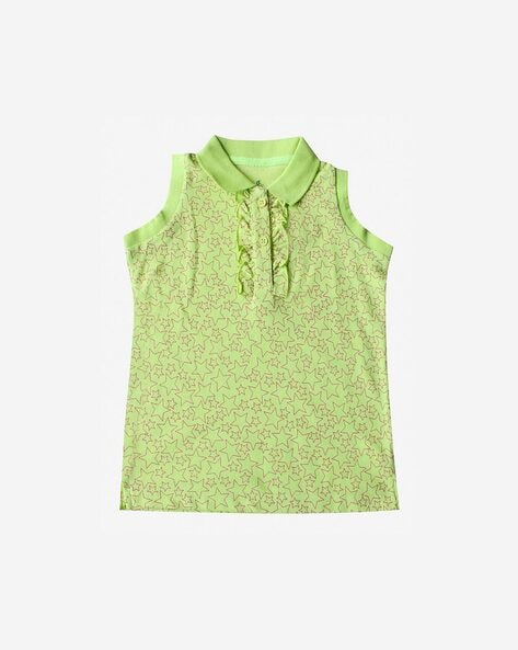 green sleeveless polo