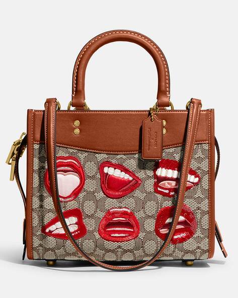 COACH Tea Roses Rogue 25 Bag in Red