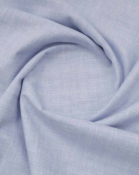 Cavallo by Linen Club Men's Cotton Linen Self Design Unstitched Shirting  Fabric (Blue)