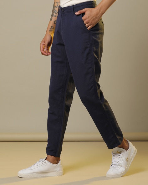 Buy Navy Blue Trousers & Pants for Men by ProEarth Online | Ajio.com