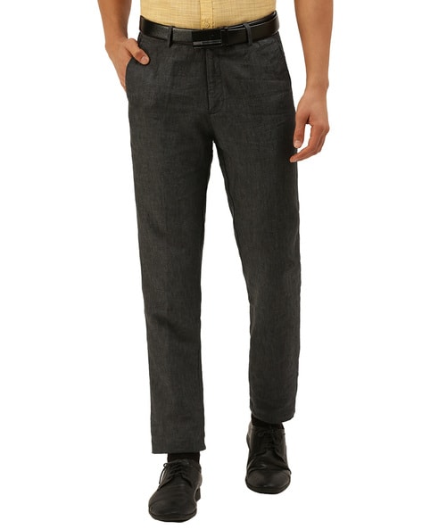 Buy RAMRAJ COTTON Mens Black Formal Linen Pant Regular fit 100% Linen (40 ;  Black) at Amazon.in