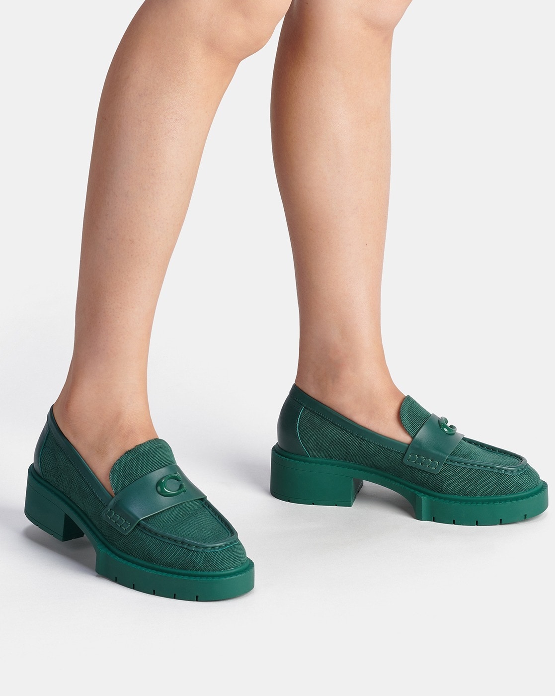 Coach jade signature store loafers