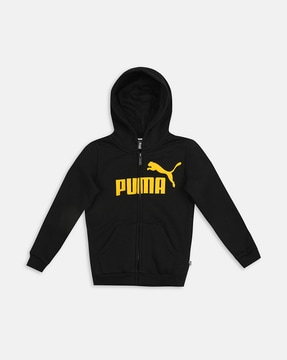 Black and gold pumas zip cheap hoodie