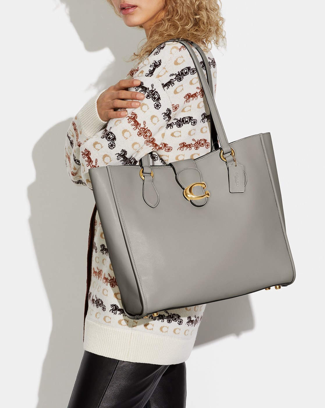 Coach grey sales tote bag