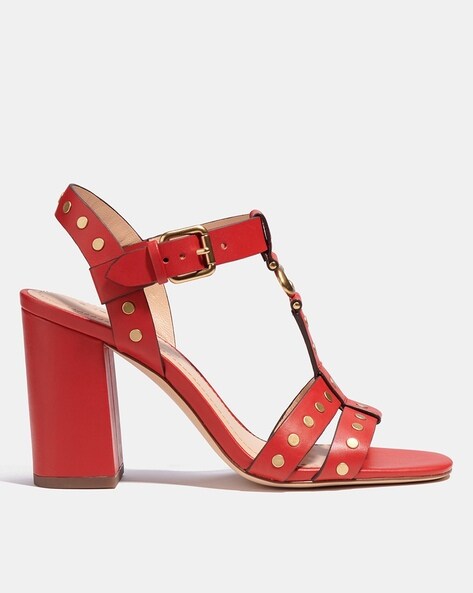 Red coach online sandals