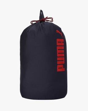 brand print backpack with drawstring closure