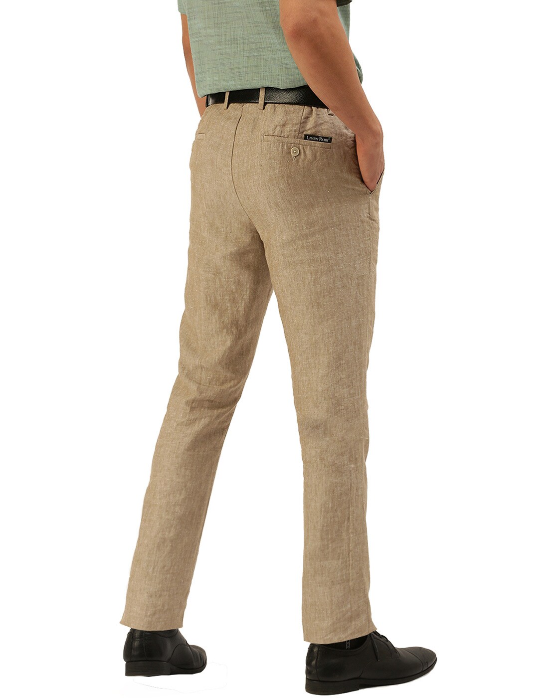 Buy RAMRAJ COTTON Mens Beige Formal Linen Pant Regular fit 100% Linen (34 ;  Beige) at Amazon.in