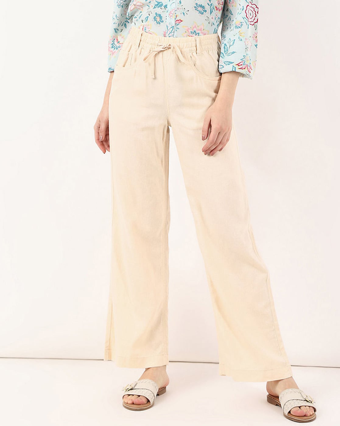 Save 5% Slacks and Chinos Straight-leg trousers Etro Cotton Capri Pants in White Womens Clothing Trousers 