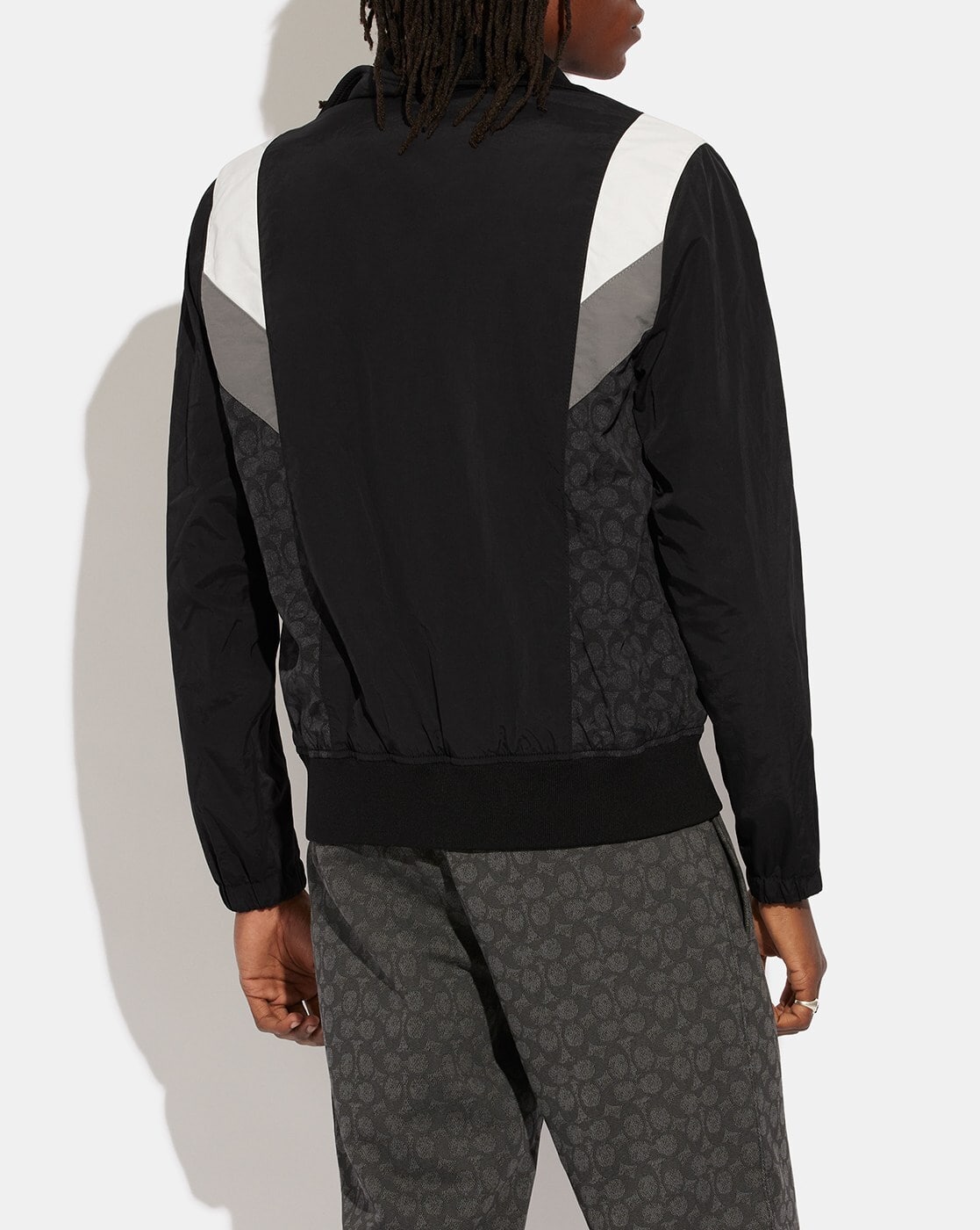 Buy Coach Track Polyamide Relaxed Fit Jacket | Black Color Men