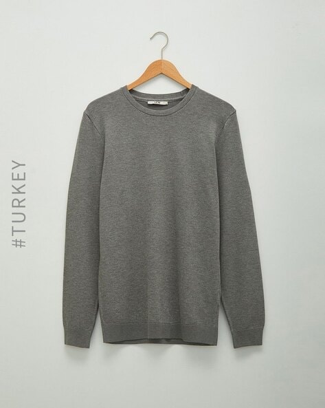 Heathered Crew-Neck Sweatshirt