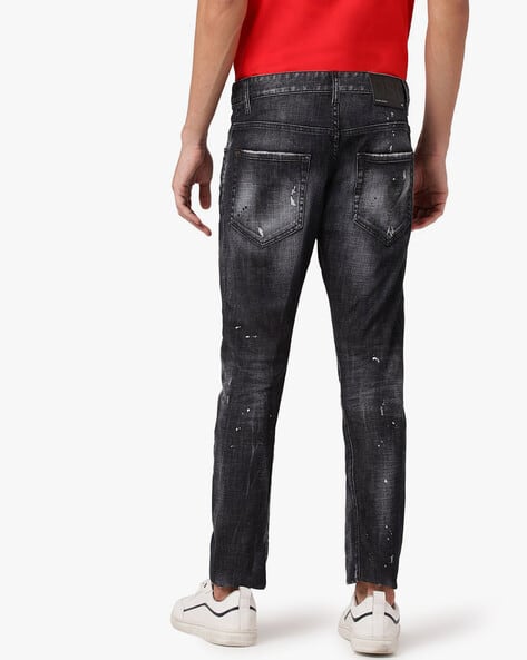 Buy Dsquared2 Sexy Twist Slim Fit Distressed Jeans | Black  