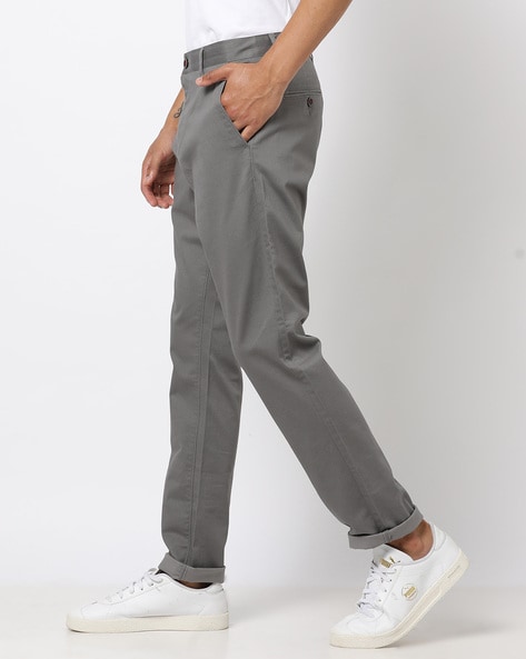 Skinny Fit Flat-Front Ankle Length Chinos