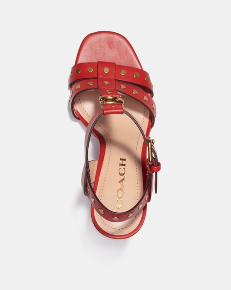 Buy Sports Red Heeled Sandals for Women by Coach Online Ajio