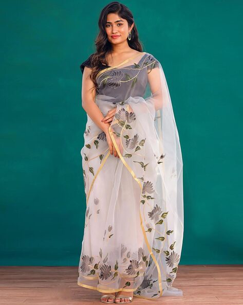 Buy Blue Sarees for Women by Nyrika Online | Ajio.com