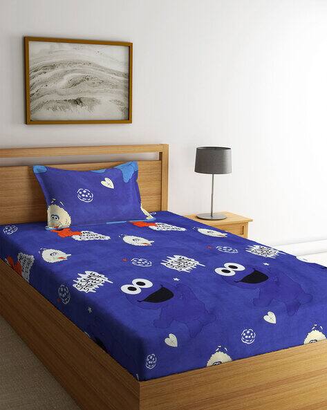 KLOTTHE 210 TC Printed Single Bedsheet with Pillow Cover