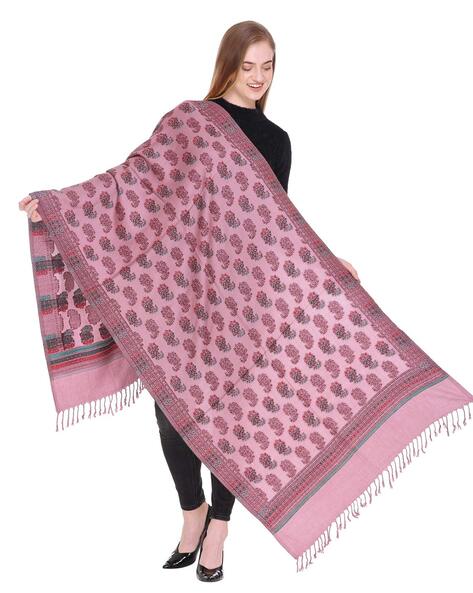 Paisley Printed Stole with Fringes Price in India