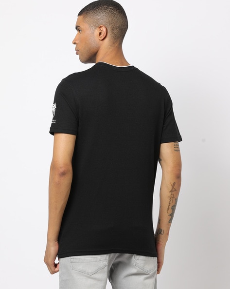 Buy Regular Fit Henley T-Shirt with Logo Print Online at Best Prices in  India - JioMart.