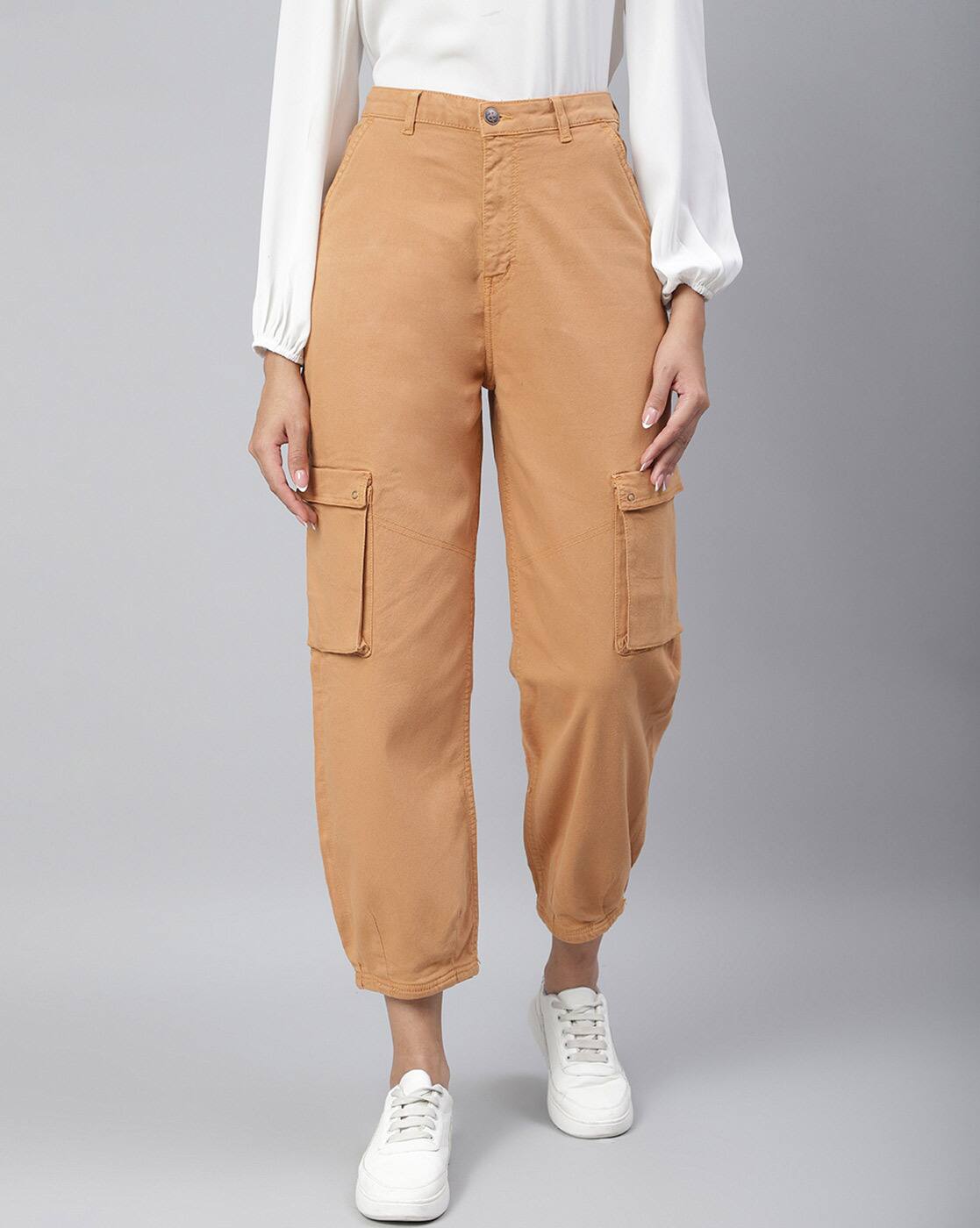 Buy Khaki Trousers u0026 Pants for Women by TALES u0026 STORIES Online | Ajio.com