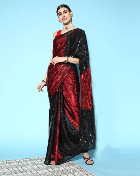 Buy Yara Creation Women Pista Embellished Georgette Bollywood Sequin Work  Saree Online at Best Prices in India - JioMart.