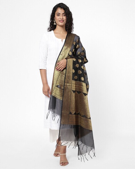 Ethnic Pattern Dupatta with Tassels Price in India