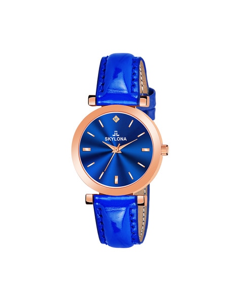 Gevril Avenue of Americas Glamour Blue Dial Leather