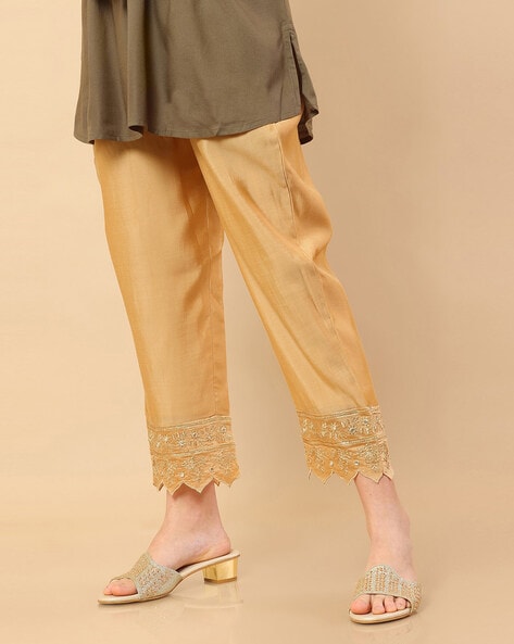 Buy W Golden Cotton Pants for Women Online @ Tata CLiQ