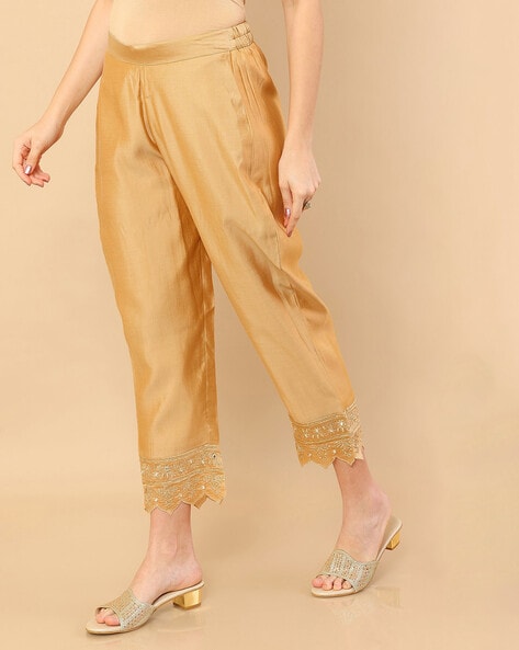 Gold Maisuri Trouser – ZT384 - Silk Avenue Pakistan