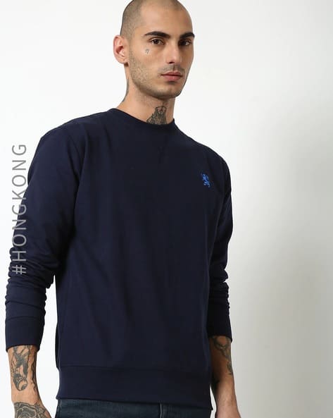 Mens navy crew neck sweatshirt Clearance
