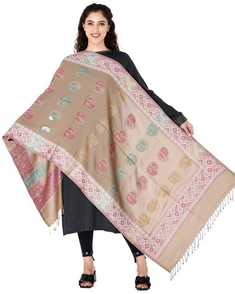 Paisley Pattern Wrap with Tassels Price in India