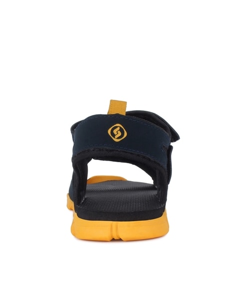 Walkaroo Gents Navy blue Yellow Sandal (WC4362) 7 UK : Amazon.in: Fashion