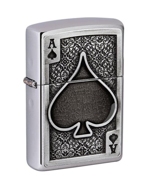 Buy ZIPPO Ace Of Spades Emblem Windproof Pocket Lighter | Chrome 