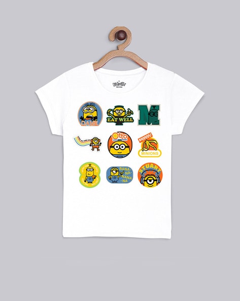 Buy White Tshirts for Girls by KIDSVILLE Online