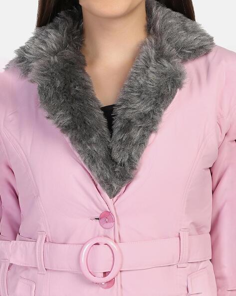 Fur collar clearance pink