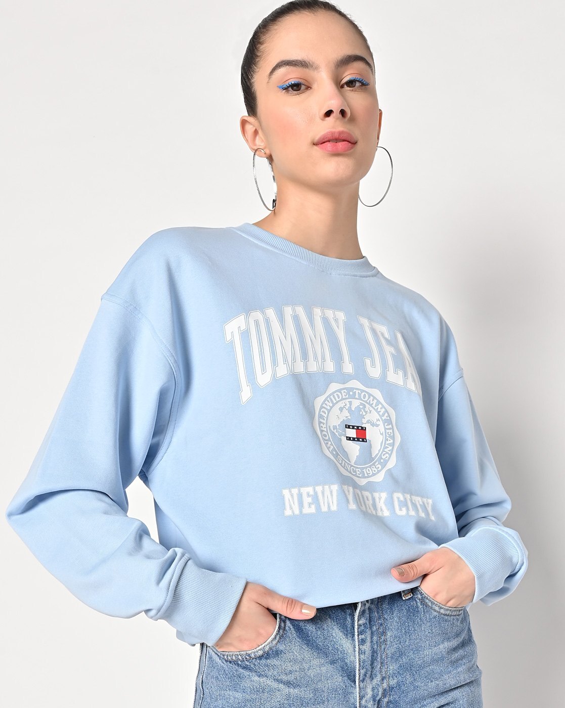 Buy Blue Sweatshirt & Hoodies for Women by TOMMY HILFIGER Online