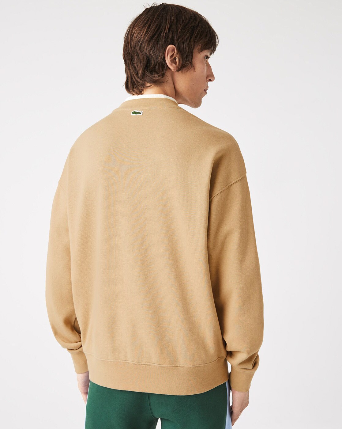 Lacoste Men's Regular Fit Monogram Print Zip Sweatshirt (Beige Brown)