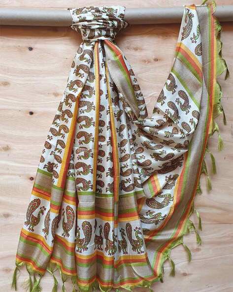 Novelty Print Dupatta with Tassels Price in India