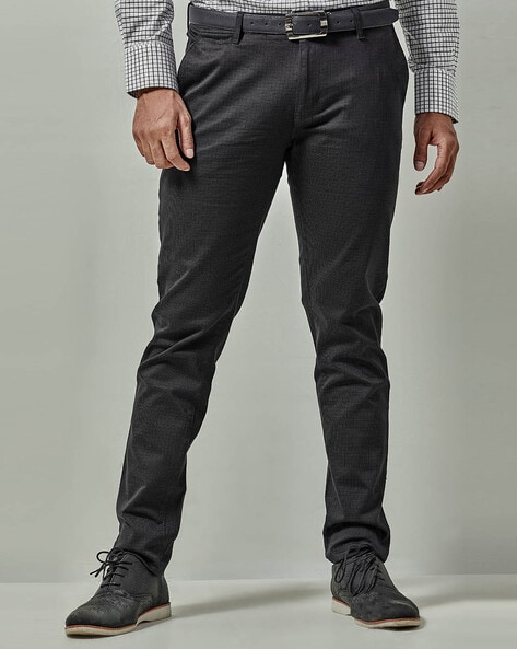 Buy Men Beige Solid Regular Fit Trousers Online - 173079 | Peter England