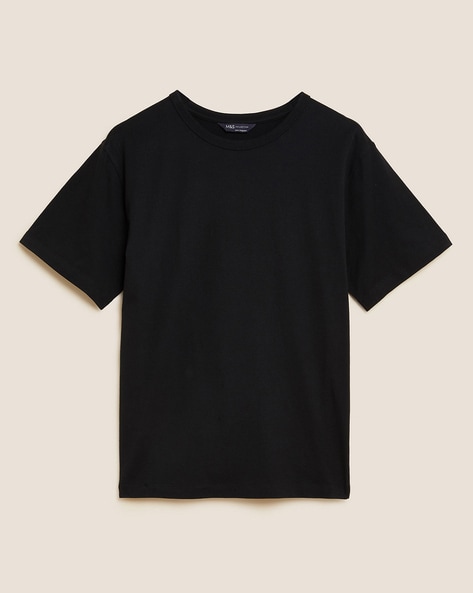 Pure Cotton Crew T-shirt - Black