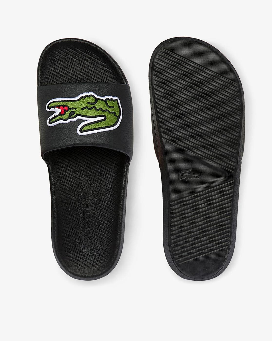 Buy Black Flip Flop Slippers for Men by Lacoste Online Ajio