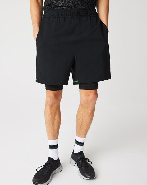 Mens black store lacoste shorts