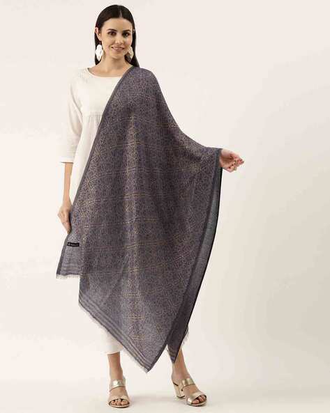 Printed Shawl with Frayed Hemline Price in India