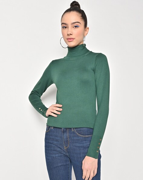 Buy Dark Green Sweaters Cardigans for Women by MADAME Online Ajio