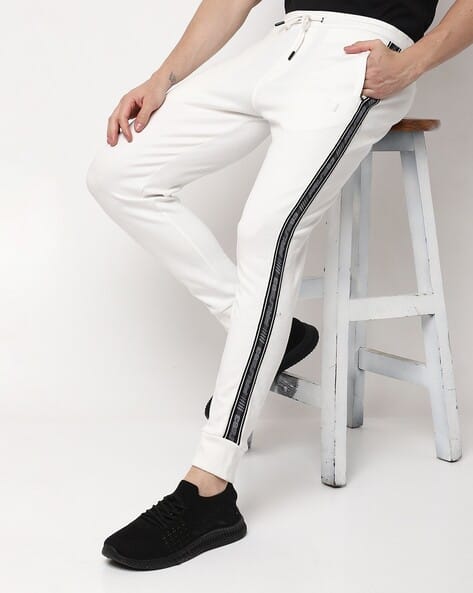 Track Pants White Slim Leg Joggers Buy ADIDAS Side Taped Slim Fit