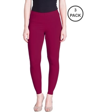LUX LYRA Women's Pack of 1 Red Color Leggings (Yoga Pants 1PC Red Free Size)